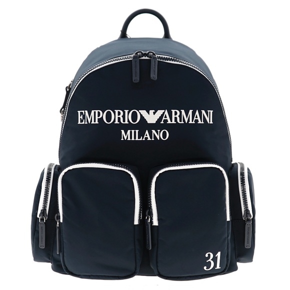 Emporio Armani Backpack No. 31 Navy Blue Nylon New - Picture 1 of 6